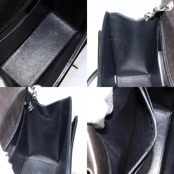 CHANEL Flap Chain Shoulder Bag Patent leather Black Silver CC Auth bs30494 - Picture 15 of 15